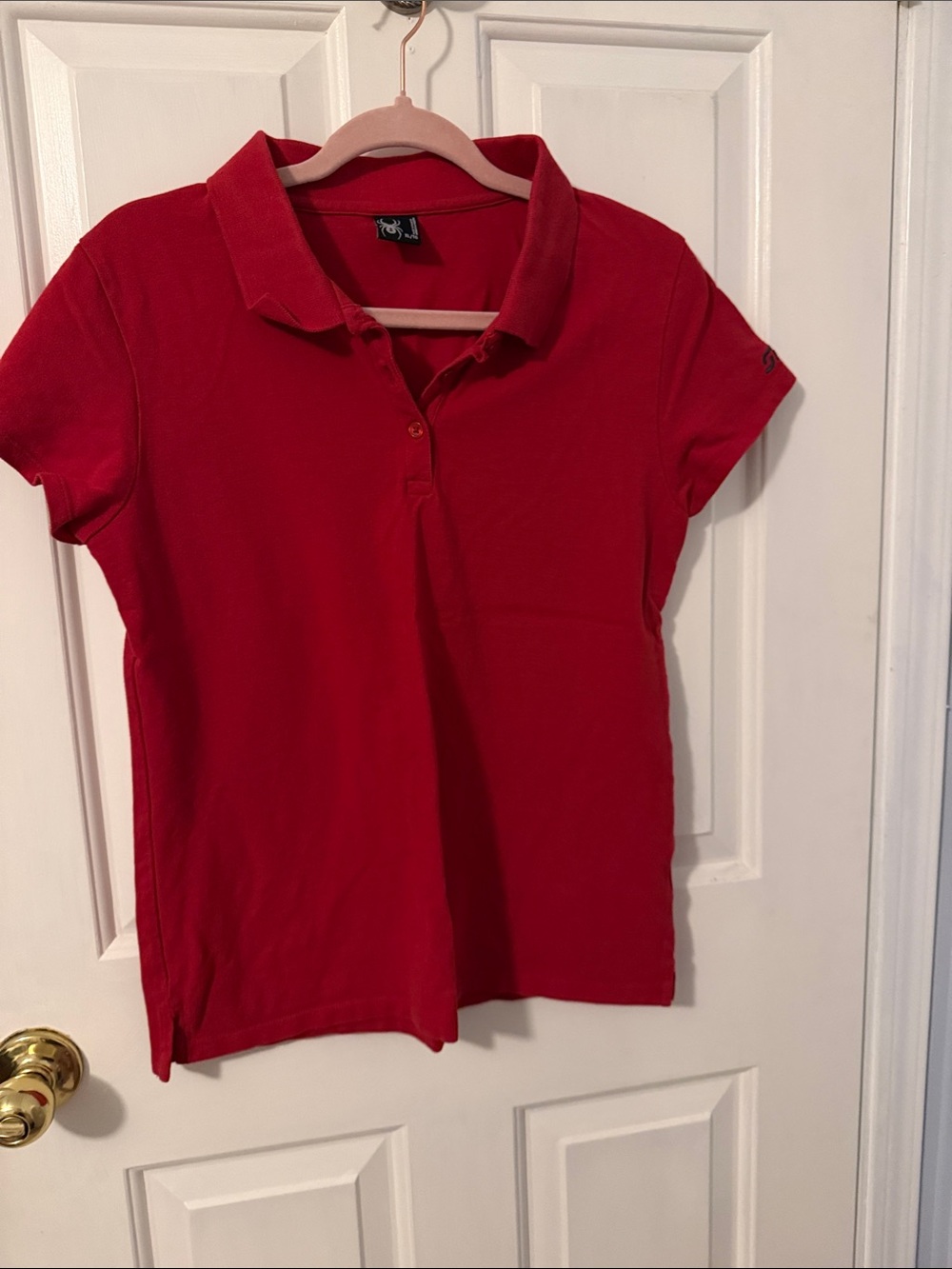 Spyder Women's Red Button-Down Polo Shirt